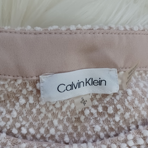 {Calvin Klein} Textured Sweater with attached button-down blouse. - Picture 2 of 4